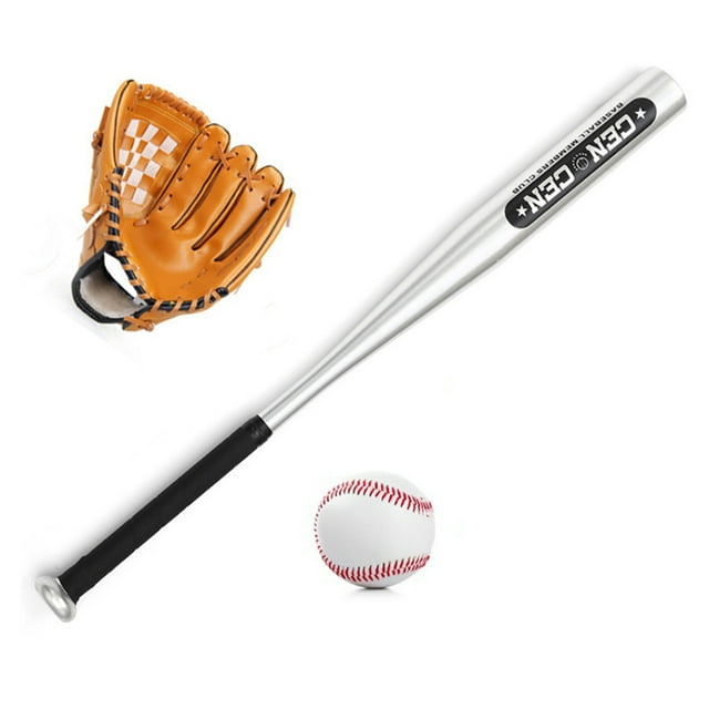 Baseball Balls Set +Baseball+Baseball Gloves 25in Aluminum Alloy 10.5in PVC Baseball Glove Baseball Kit for Youth