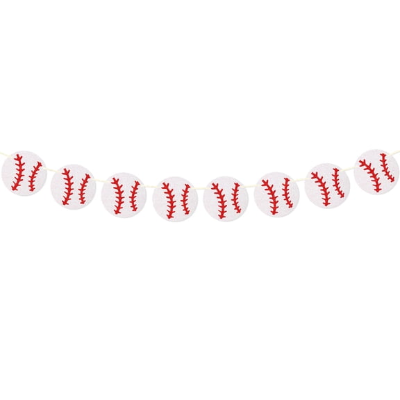 Baseball Banner - Pre-Strung Baseballl Party Decorations - Sports Theme Banner for Birthday, Graduation, Baby Shower, & Team Celebrations