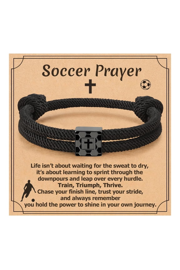 Baseball Basketball Football Soccer Hockey Cross Bracelet, Sports Jewelry for Teen Boys and Men, Inspirational Gift for Players & Team Lovers, Valentines Day Easter Basket Stuffer Gifts