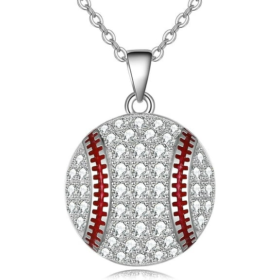 Baseball Basketball Volleyball Gifts for Women Sterling Silver Baseball Basketball Volleyball Pendant Necklace Jewelry for Sport Fans Lovers Gifts