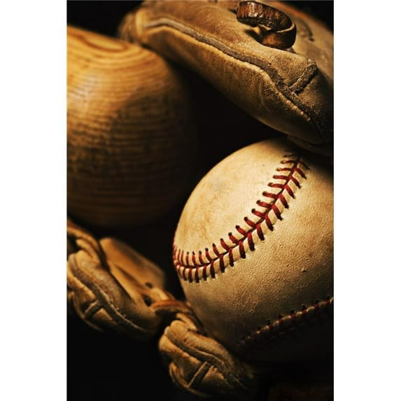 Baseball Bat Ball Glove Poster Print