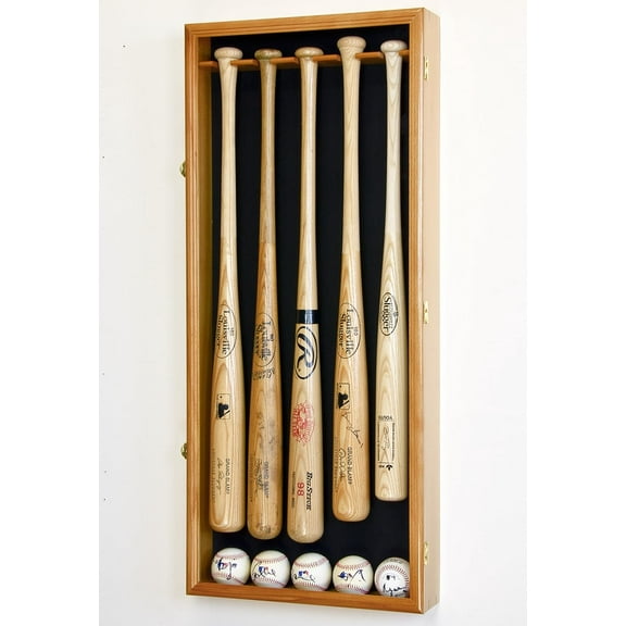 Baseball Bat Display Case Cabinet – Wall Rack Holder with Custom Options, 98% UV Protection, Lockable
