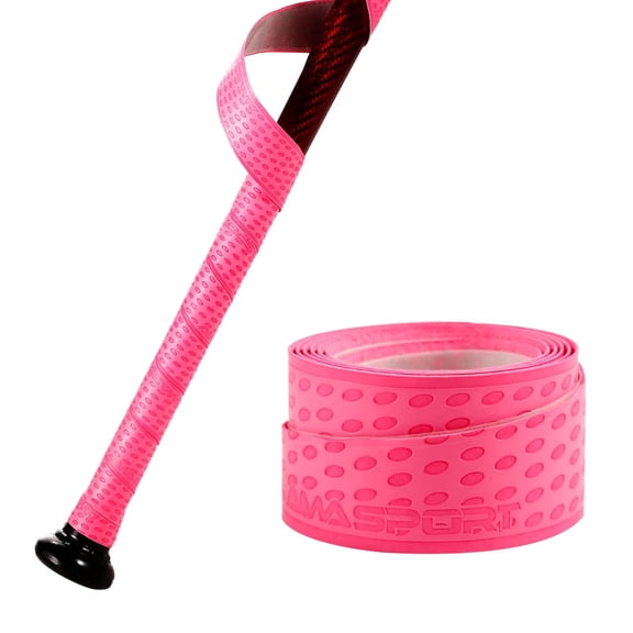 Baseball Bat Grip Tape for Softball Cricket Alloy Wooden Bats, Non-Slip 1.1mm Thick Wrap with Debossed Oval Pattern, Pink