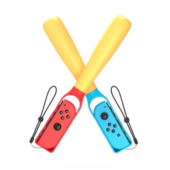 Baseball Bat Handle Grip,Baseball Stick Game Accessories Compatible with Nintendo Switch OLED/ Nintendo Switch,Small Handle Somatosensory Baseball Grip NS Left & Right Handle2PCS