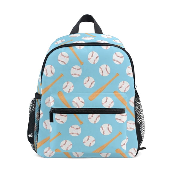 Baseball Bat Pattern Mini Backpack Cute Small Backpack with Chest Strap and Whistle Ages 3-8