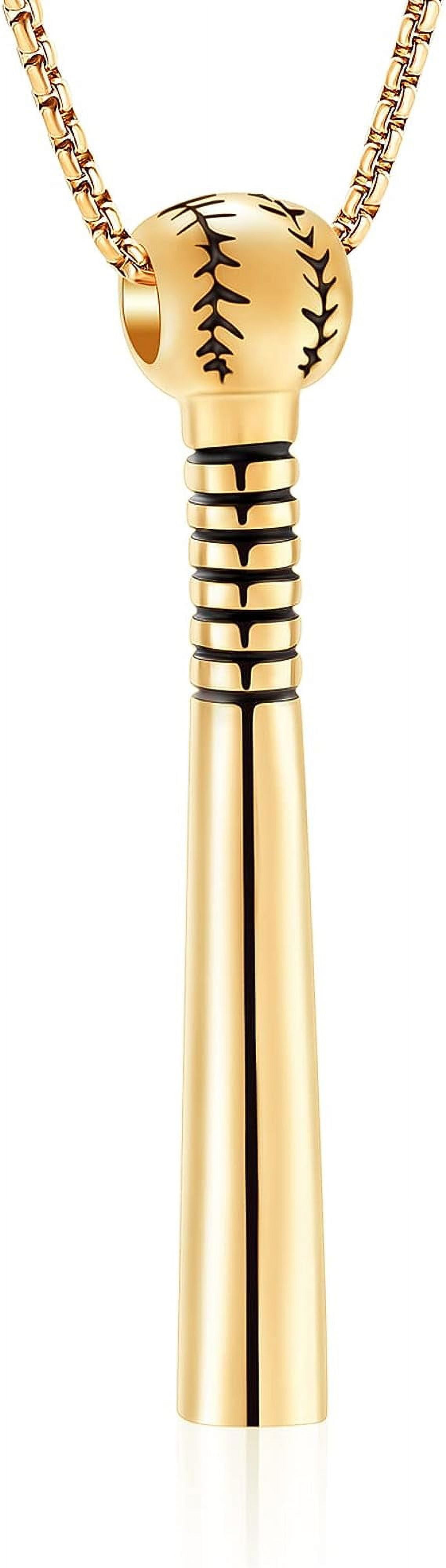 Baseball Bat Stainless Steel Cremation Jewelry For Ashes For Women Men