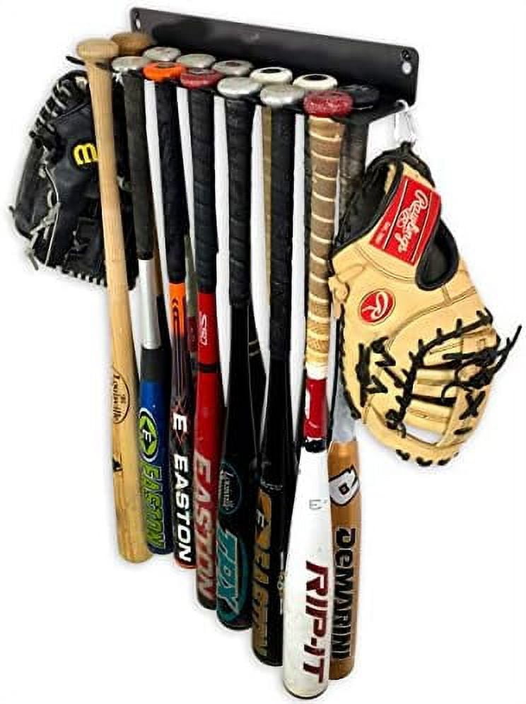 Baseball Bat Storage Rack, 14 Bat Caddy, Hanging Organizer, Wall or ...