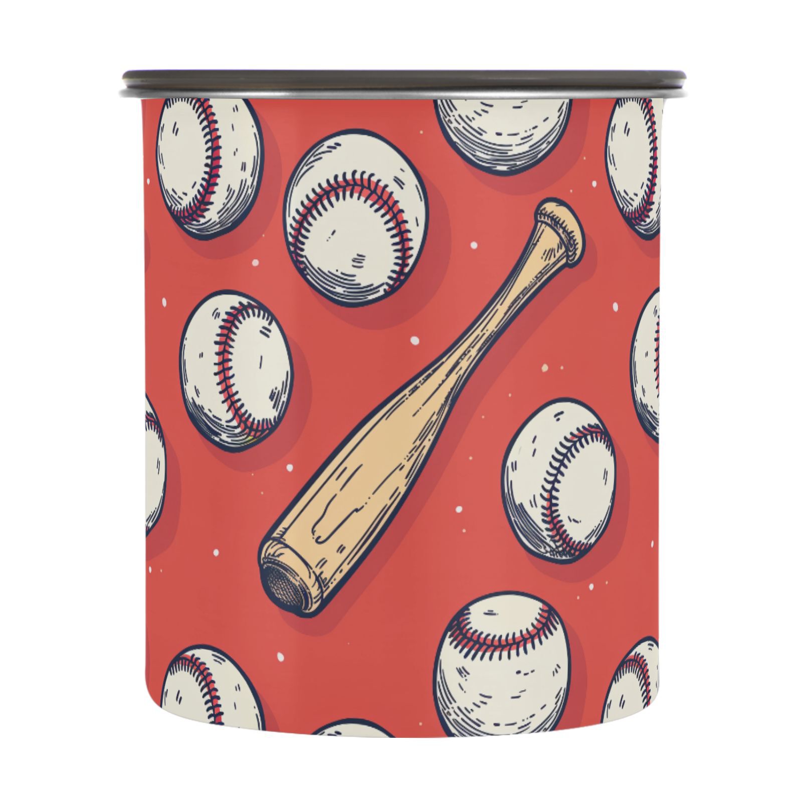 Baseball Bat Vintage Airtight Coffee Bean Canister 900 ml Food Storage Containers with Lids For Gournd, Tea, Sugar, Flour, Rice, Cereal, Candy Cookie Jar