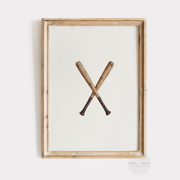 Baseball Bat Wall Art Sports Decor Living Room Bedroom Office