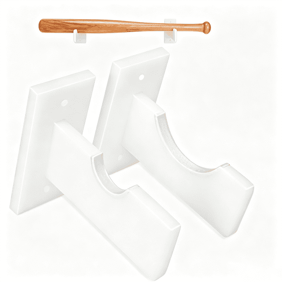 Baseball Bat Wall Mount (2-Pack) – Horizontal Display Rack for Signed Collectibles, Soft Interior, Easy No-Drill Install – Wall Holder for Man Cave, Bedroom, Office, Sports Memorabilia
