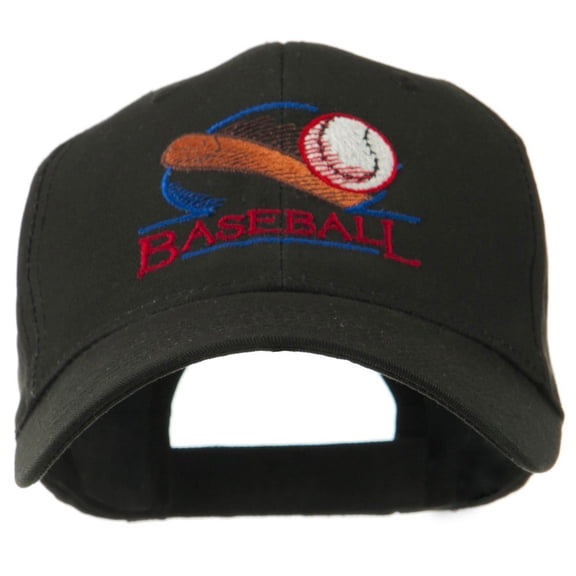 Baseball Bat and Ball Embroidery Cap - Black OSFM