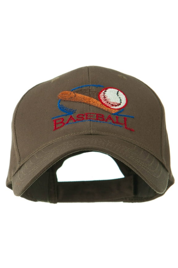 Baseball Bat and Ball Embroidery Cap - Brown OSFM