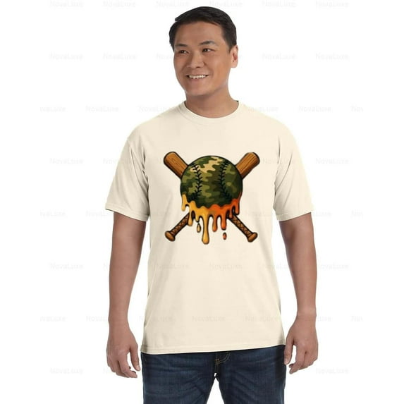 Baseball Bats Camo Drip Comfort Coler T-Shirt for Boys Game Day Vibe, Unisex, up to size 4XL