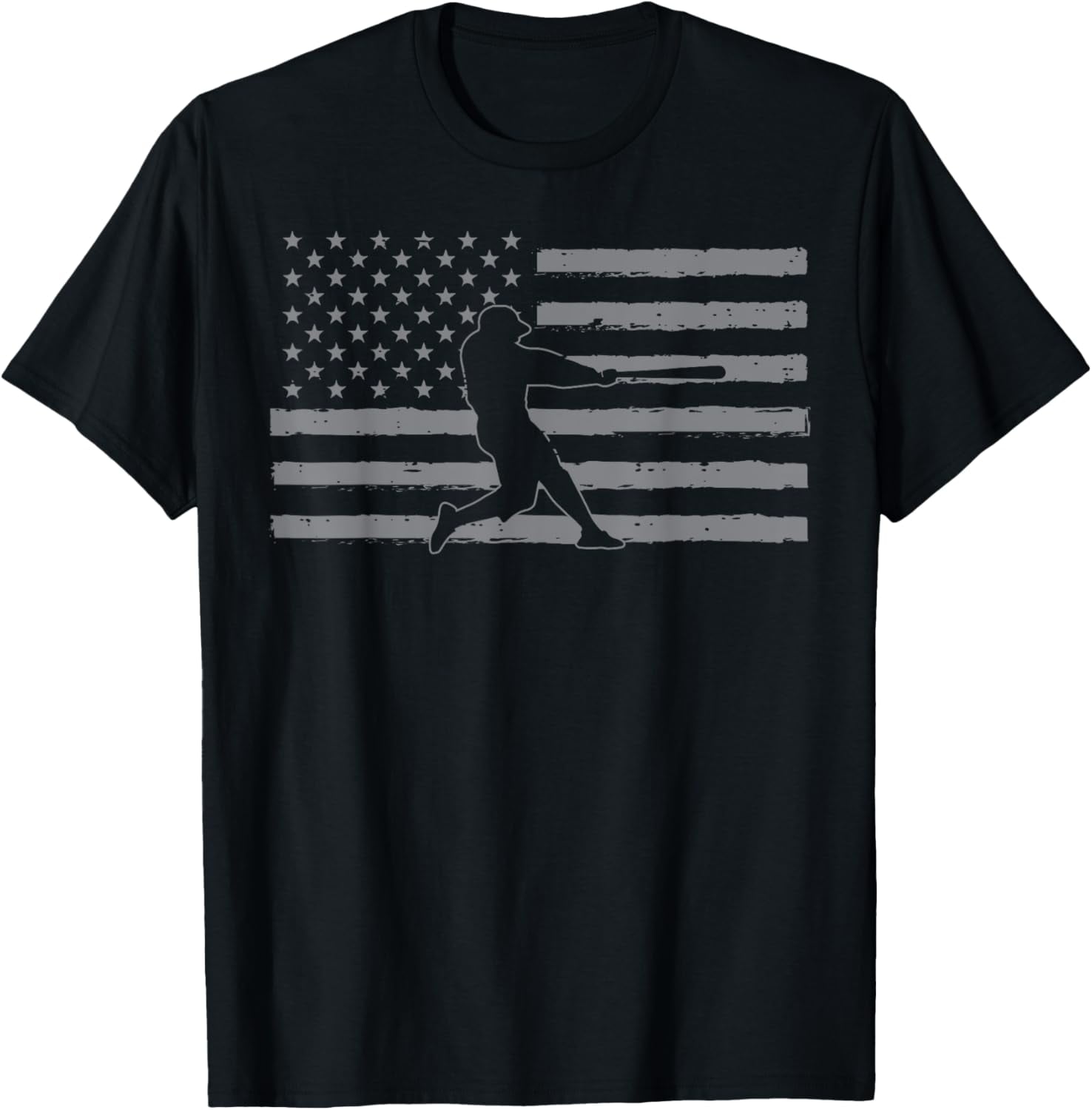 Baseball Batter American Flag USA Patriotic Men Women TShirt