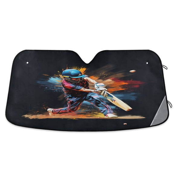 Baseball Batter Car Windshield Sun Shade Foldable Car Front Window Visor Heat and UV Protection 53x23.5
