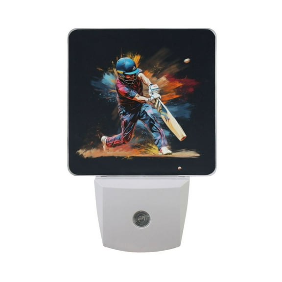Baseball Batter Night Light 2 Pack LED Nightlight Plug into Wall Dusk to Dawn Sensor Soft White
