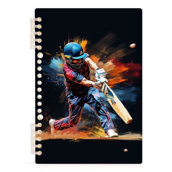 Baseball Batter Spiral Notebooks 60 Sheets 120 Pages A5 Journal Notepad 8.3x5.7 Inch Thick Adjustable College Ruled Paper