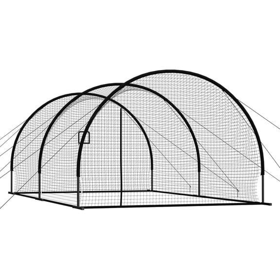 Baseball Batting Cage, 19.9 x 12.0 x 8.2 FT Freestanding Portable Batting Cage, Hitting Cages with 30-Ply Knotted HDPE & Pitching Machine Opening, Battings Cages Netting for Indoor Outdoor