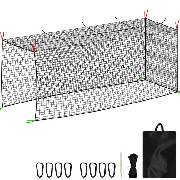 Baseball Batting Cage Net, 10x10x20  FT Softball Batting Netting for Backyard, Portable Hitting Practice Net with Carabiners and Carry Bag for Home Indoor Outdoor