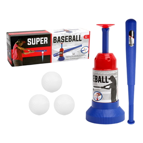 Baseball Batting Practice Set Plastic Pitching Machine With 3 Balls Baseball Popper Batting Machine For Adult Outdoor Sports Training Blue-11X9Cm