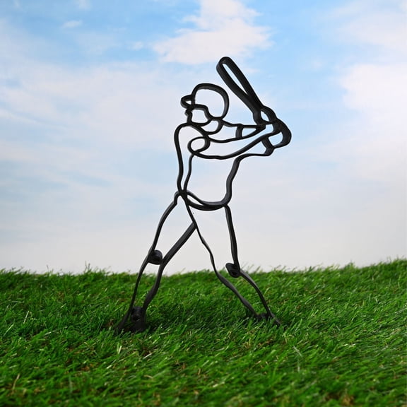 Baseball Batting Stance Decor, Minimalist Line Art, 3D Printed Player Gift