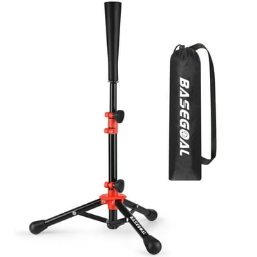 Baseball Batting Tee for kids, Portable Softball Baseball Tees for Hitting, Adjustable Angel Baseball Ball Caddy, Easy to Assemble, Intensive Support Frame, Batting Training Practice, Red