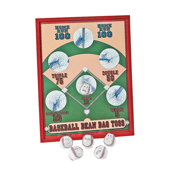 Baseball Bean Bag Toss Game (7Pc) - Party Favors - 7 Pieces