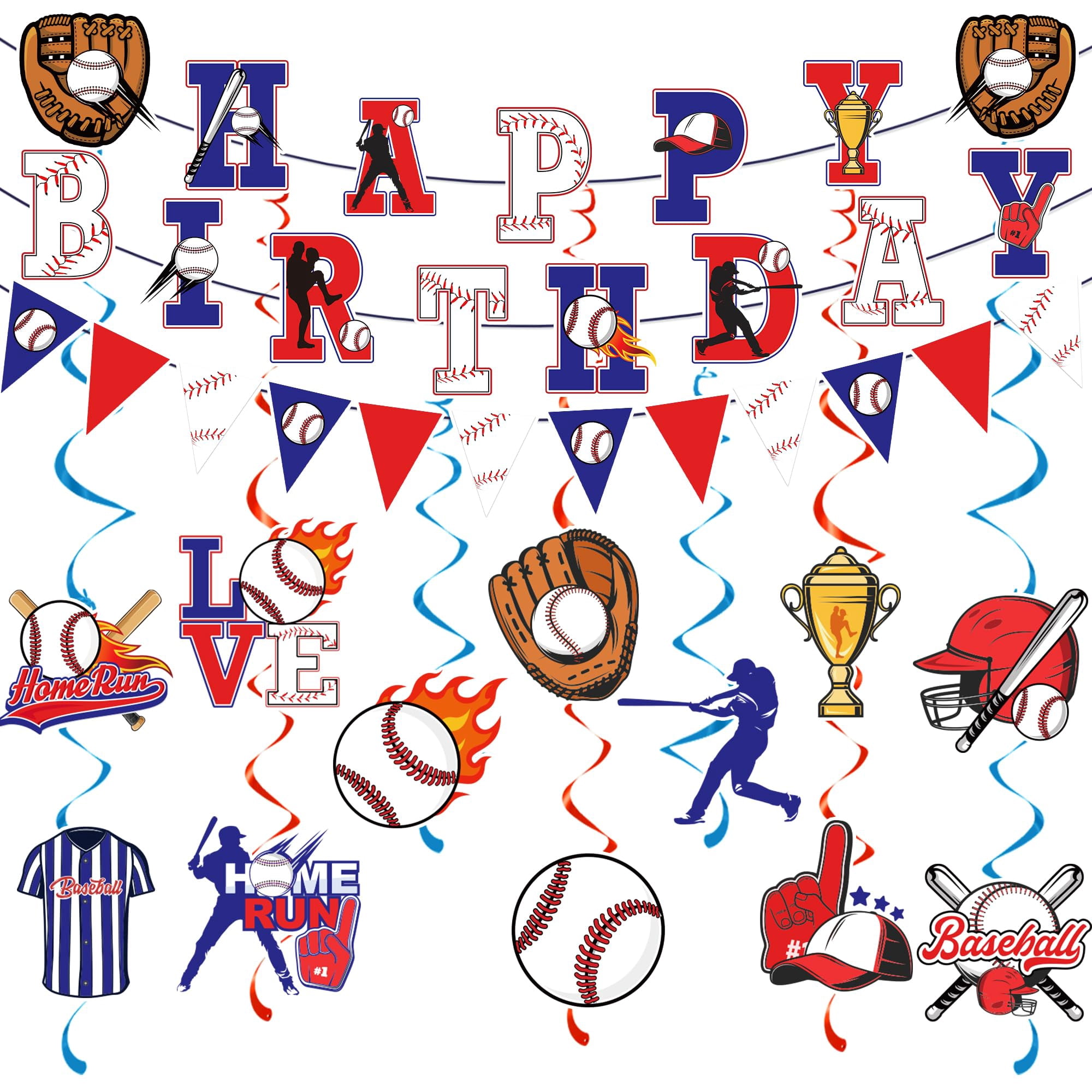 Baseball Geburtstagsbanner – Vormontiertes Party-Dekor Mit Baseball-Motiv Für Sport-Fans