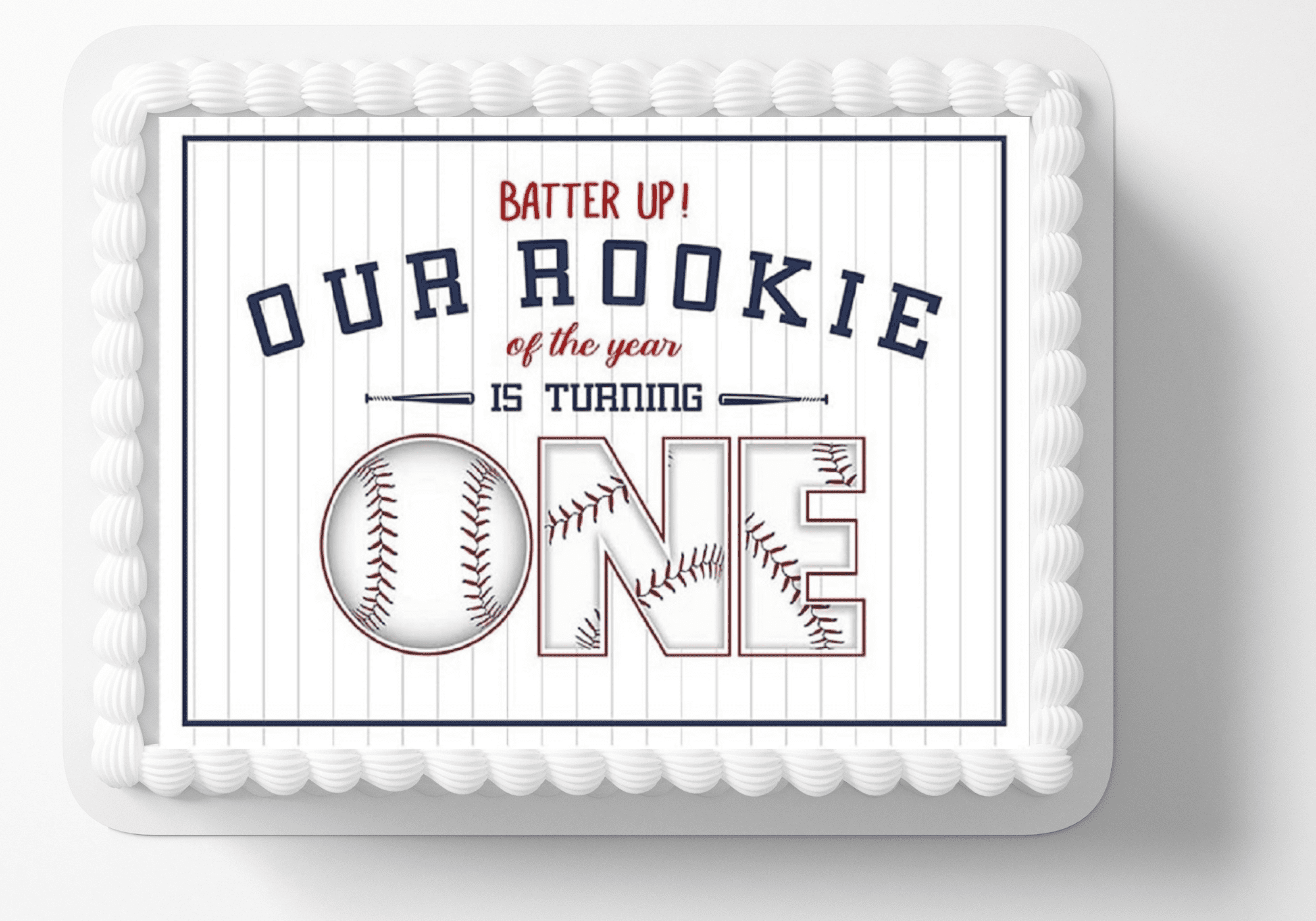 Baseball Birthday Edible Image Cake Topper, by ToriBellas Designs