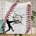 thumbnail image 1 of Baseball Blanket "40x50" Baseball Fannel Fleece Plush Blanket for Couch Bed Sofa Home Decor Gifts for Boys Kids Adult Teen Sport Fans White, 1 of 6