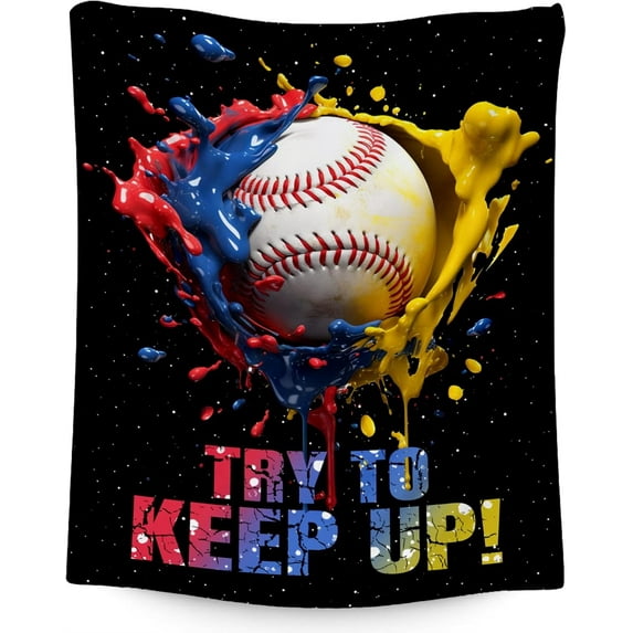 Baseball Blanket, Baseball Gifts for Kids 8-12 Boys Men, Sport Throw Blankets for Baseball Lovers, Soft Flannel Blanket Team Gifts Home Decor (Colorful, 50x60 Inch)
