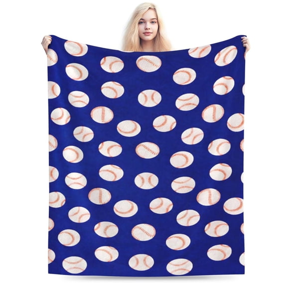 Baseball Blanket Blue Baseballs Gifts for Teenagers Men Soft Plush Sport Blankets for Baseball Lover All Season Couch Bed Sofa Home Decor 50x40