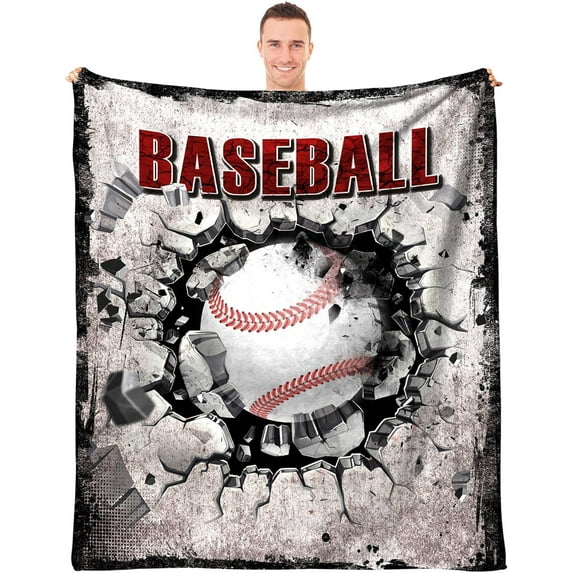 Baseball Blanket for Boys, 3D Print Baseball Blanket Gifts for Adults Teen,Cozy Flannel Fleece Bed Sports Blanket Throw Blanket for Kids for All Season Couch Bed Sofa Home Decor