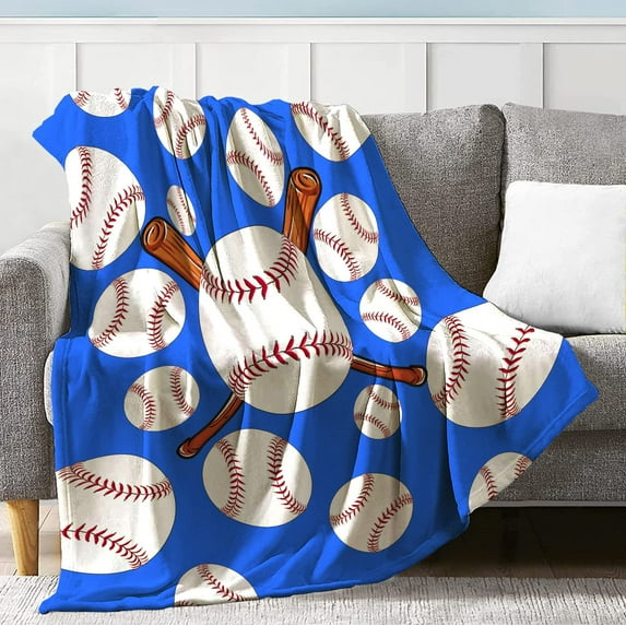 Baseball Blanket for Boys Girls, Super Soft Kids Baseball Gifts Blanket, Lightweight Cozy Flannel Baseball Throw Blankets for Birthday Christmas Thanksgiving Bed Couch Sofa 40in X 50in