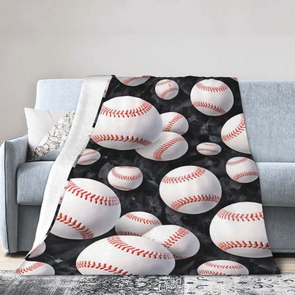 Baseball Blanket Gift Cozy Soft Home Decor for Baseball Fans Playful and Energetic Design 50x40