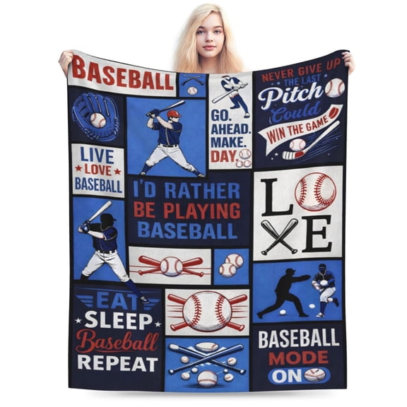 Baseball Blanket Gift Throw Blanket Baseball Sports Pattern Blanket Cozy Soft Home Decor Gift for Baseball Players Fans and Sports Lovers 50x40