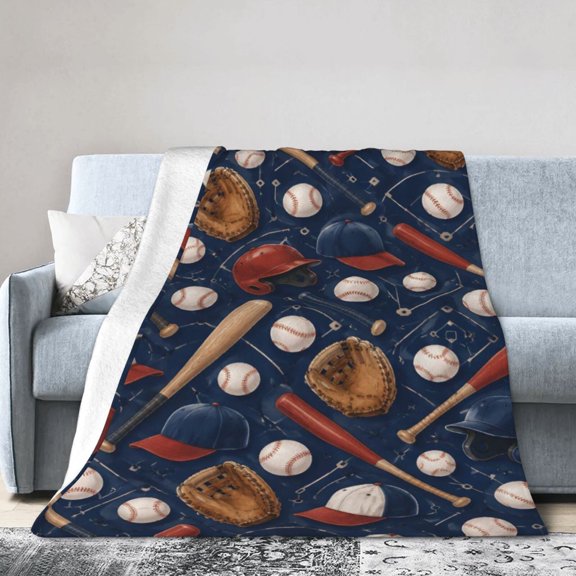 Baseball Blanket Gift Throw Blanket for Men Room Decor 50x40