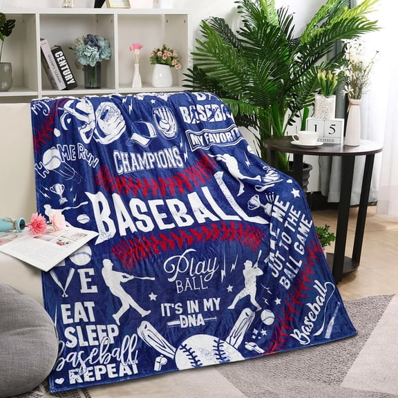 Baseball Blanket Gifts for Boys Girls Baseball Lovers, Super Soft Travel Bed Sofa Baseball Throw Blankets for Sport Fans Kids Adults Player Coach, 50 × 60 inch