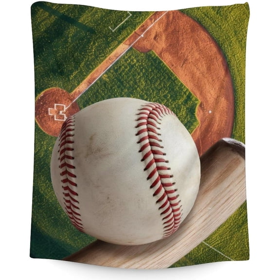 Baseball Blanket for Kids, 40 x 30 Inches Soft Fuzzy Blanket for Girls Boys, Baseball Lovers, Funny Cozy Blanket, Warm Flannel Throw Blanket Bed Sofa Room Decor, Camping, Travel, Chair