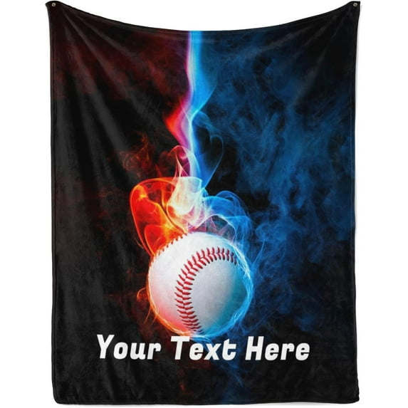Baseball Blanket, Personalized Throw Blanket for Couch Sofa Bed, Soft Warm Fuzzy Cozy, 30 x 40 Inches