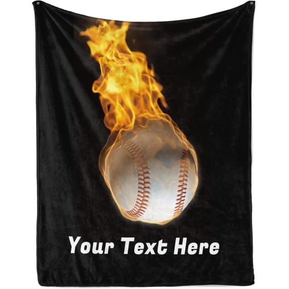 Baseball Blanket, Personalized Throw Blanket for Couch Sofa Bed, Soft Warm Fuzzy Cozy, 30 x 40 Inches