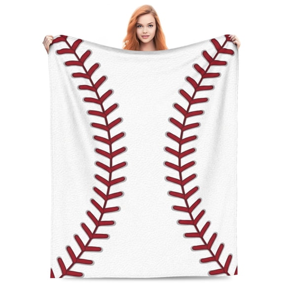 Baseball Blanket, Soft Fleece Throw, Unique Sports Pattern, Cozy Warm Plush Bedding, Thoughtful Gift For Fans 50x40