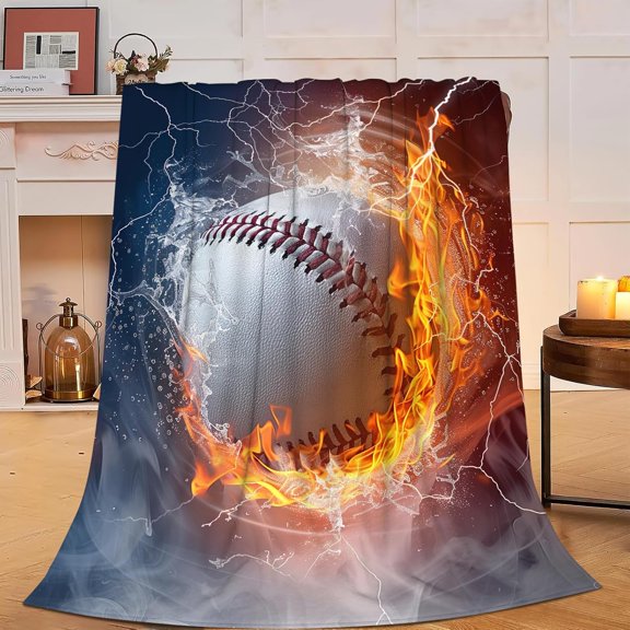 Baseball Blanket Sports Fleece Blanket Super Soft Warm Cozy Fuzzy Plush Baseball Blanket Gifts for Women men Users Room Decor 60"X80"