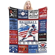 Baseball Blanket, Unique Baseballs Gift for Men, Great Base-Ball Coach Presents, for Base-Ball Players 50x40