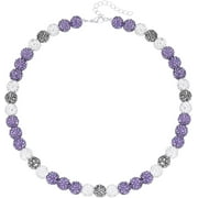 Bavsenic Baseball Bling Necklace,Rhinestone Ball Necklace,Polymer Clay Ice Choker For Women Men