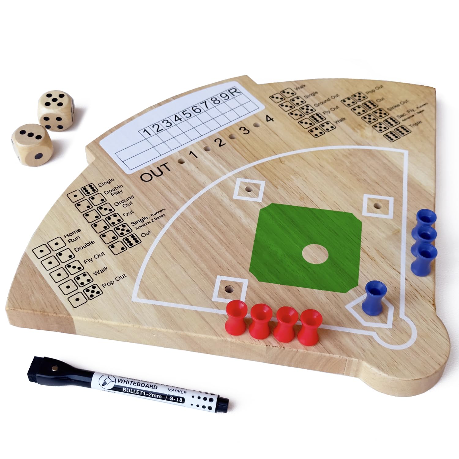 Baseball Board Game, Oak AIF4 Made Leisure Game for All Ages Sport
