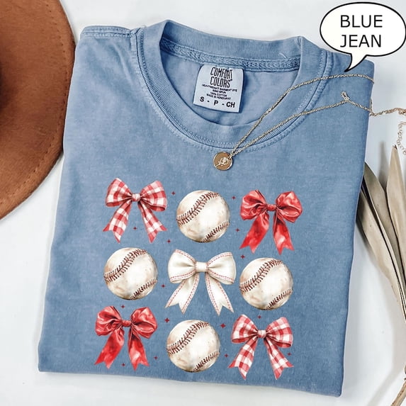 Baseball Bow Graphic Shirt Coquette Sports Design Trendy Game Day Style ...