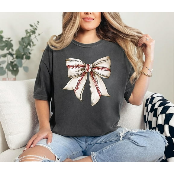 Baseball Bow Shirt, Baseball Game Day Shirt For Women, Baseball Season Shirt, Baseball Mom Shirt, Baseball Wife Shirt