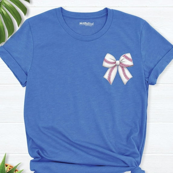 Baseball Bow Shirt,Baseball Mom Tees Shirt, Coquette Baseball Shirt Women, Baseball Sister Shirt, Baseball Girlfriend Shirt, Baseball Tshirt TSHIRT All Size S-5XL