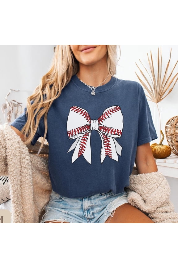 Baseball Bow Shirt Gameday Baseball Tee Womens Baseball Tee Team Shirts Baseball Gift For Her Cute Gift For Baseball Moms Unisex S-5XL Hot Trending Shirt, Vintage Birthday Gift